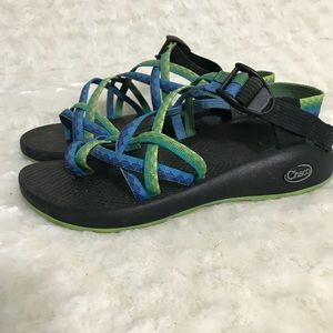 CHACO ZX2 Blue & Green Sandals Size 8